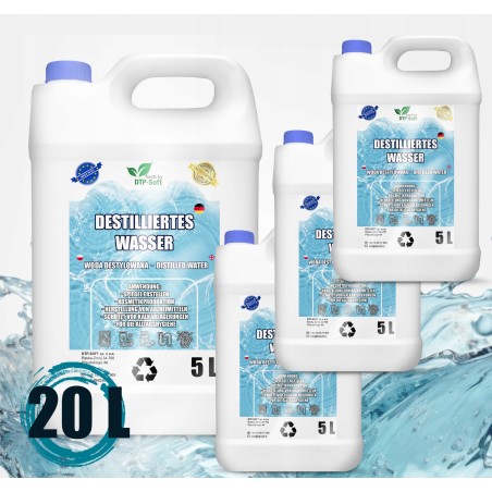 Woda Demineralizowana Destylowana CZYSTA wysoka jakość 4x 5L Premium