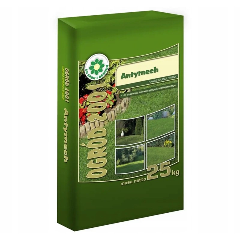 Antymech nawóz wieloskładnikowygranulat worek trawnik bez mchu 25kg