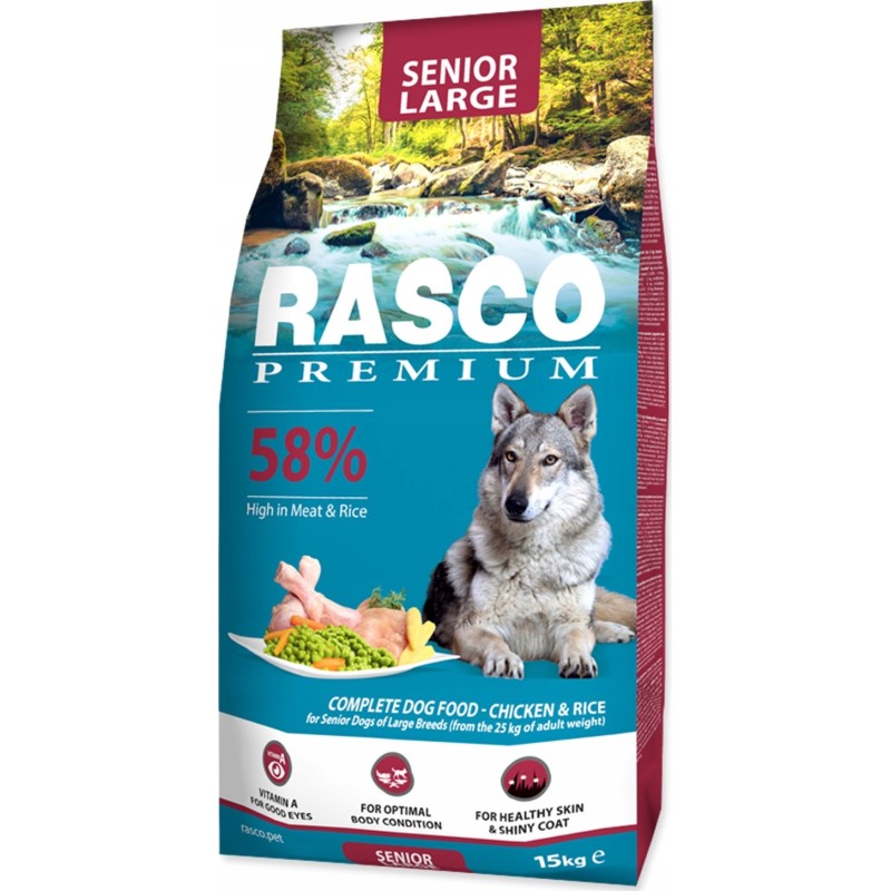 RASCO PREMIUM DOG SENIOR LARGE KARMA DLA PSA z kurczakiem i ryżem 15kg