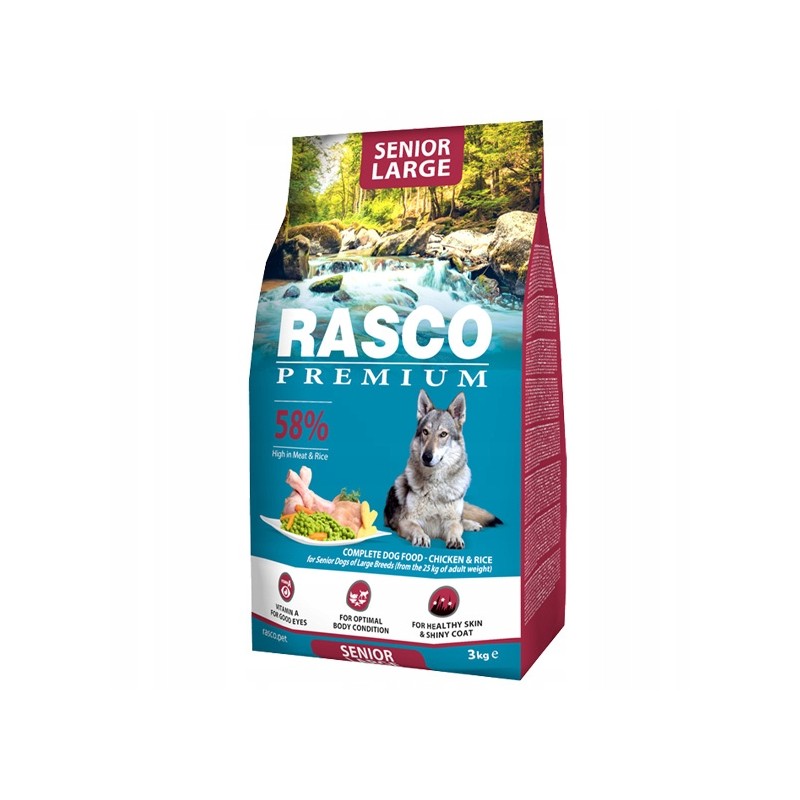 RASCO PREMIUM DOG SENIOR LARGE KARMA DLA PSA z kurczakiem i ryżem 3kg