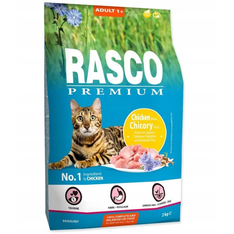 RASCO PREMIUM CAT ADULT KARMA DLA KOTA z kurczakiem i cykorią 2kg