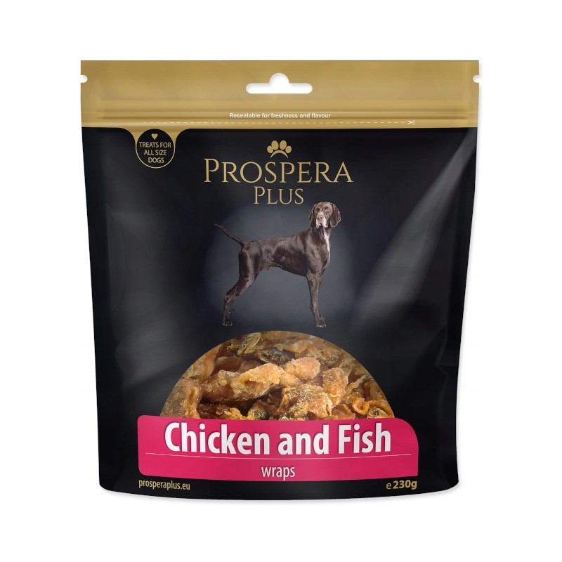 Przysmak dla psa Prospera Plus Wrapy z mięsa kurczaka i ryb 230g smakołyk