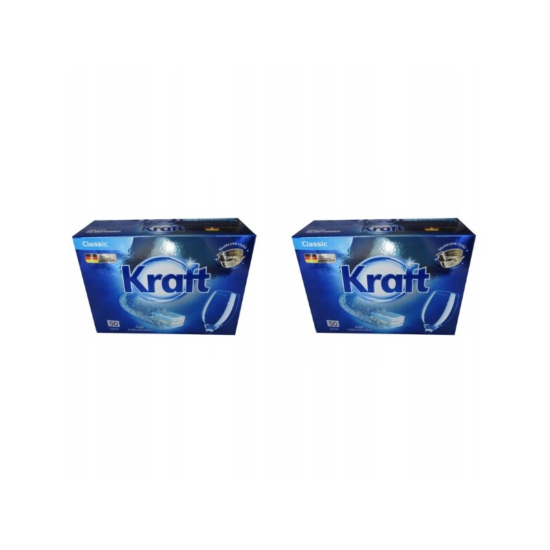 KRAFT TABLETKI DO ZMYWARKI 2x50 SZT CLASSIC KLASYCZNE DETERGENT KAPSUŁKI