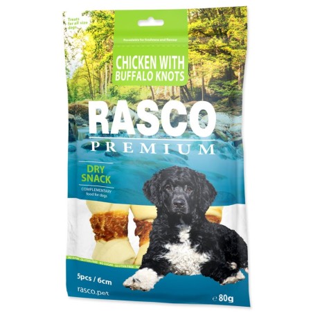 RASCO PREMIUM CHICKEN with BUFFALO KNOTS przysmak dla psa 5 sztuk 80 g