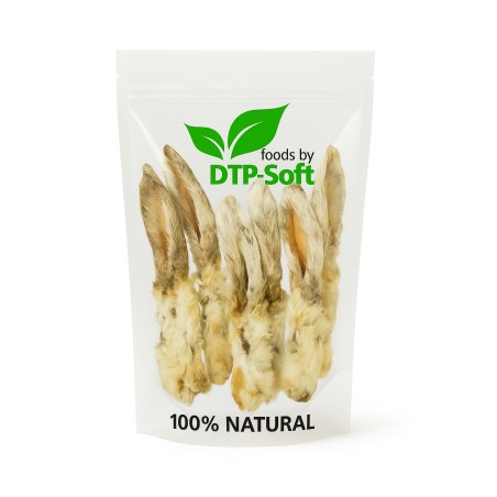 2 kg Suszone Uszy Królika z Futrem Królik Naturalny Przysmak dla Psa 2kg