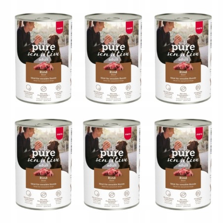 Mera PURE Sensitive puszka mokra karma dla psa bogata w wołowinę 12x400g