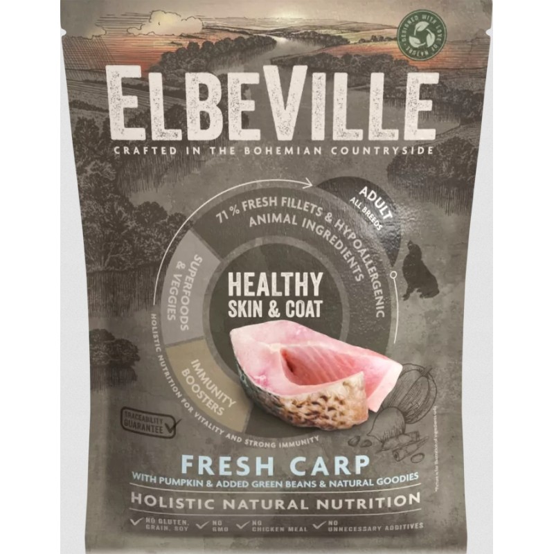 Elbeville 10x100g sucha karma dla psa saszetka karp psy dorosłe