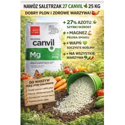 Nawóz Saletrzak 27 Canvil 25kg na warzywa trawę iglaki magnez wapno azot