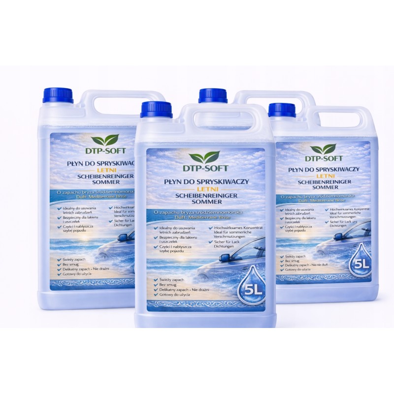 20L Płyn do spryskiwaczy letni 4 x 5 litrów Świeża Bryza Oceanu Premium