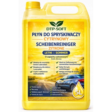 5L Płyn do spryskiwaczy letni cytrynowy 5 litrów Premium Świeża Cytryna