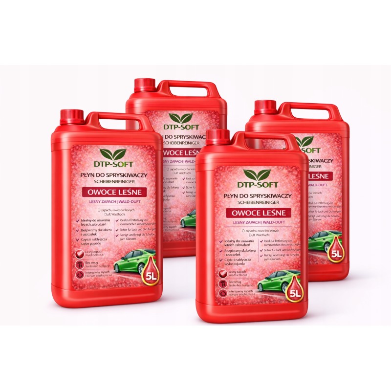 Płyn do spryskiwaczy letni Owoce Leśne 4 x 5L Premium Podhale