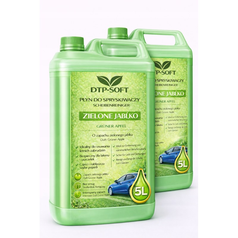 10L Płyn do Spryskiwaczy - ZIELONE JABŁKO - Letni Sprysk 2 x 5 litrów TOP