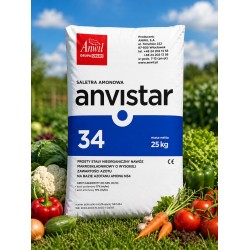 Nawóz saletra amonowa Anvistar 34N granulowany mineralny azot 25 kg ANWIL
