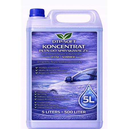 Płyn do spryskiwaczy letni KONCENTRAT 1do100 Świeża Bryza Oceanu 5Lna500L