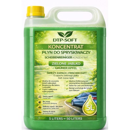 Płyn do spryskiwaczy letni KONCENTRAT Zielone Jabłko 5L na 50L