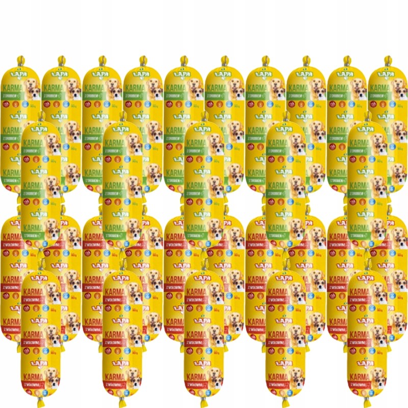 Baton ŁAPA dla psa 20 x 900g mix zestaw 2 smaki PREMIUM Kiełbasa, Pasztet