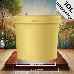 10L WIADRO WIADERKO PLASTIKOWE Z POKRYWKĄ 10 L ATEST 10 Litrów ŻÓŁTE