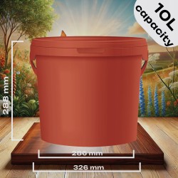10L WIADRO WIADERKO PLASTIKOWE Z POKRYWKĄ 10 L ATEST 10 Litrów CZERWONE