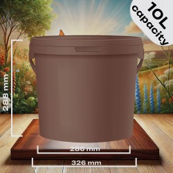 10L WIADRO WIADERKO PLASTIKOWE Z POKRYWKĄ 10 L ATEST 10 Litrów BRĄZOWE